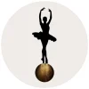 K&L Wall Art Vliestapete »Runde Vliestapete«, Kubistika Ballerina Vollmond, Mehrfarbig, Matt günstig kaufen online 7