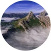 K&L Wall Art Vliestapete »Runde Vliestapete«, Cuadrado Nebel Gebirge Natur, Mehrfarbig, Matt Favoriten 7