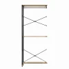 Elegante Möbilia Regalset, Holz, Natur/Schwarz, 7 Fachböden 5